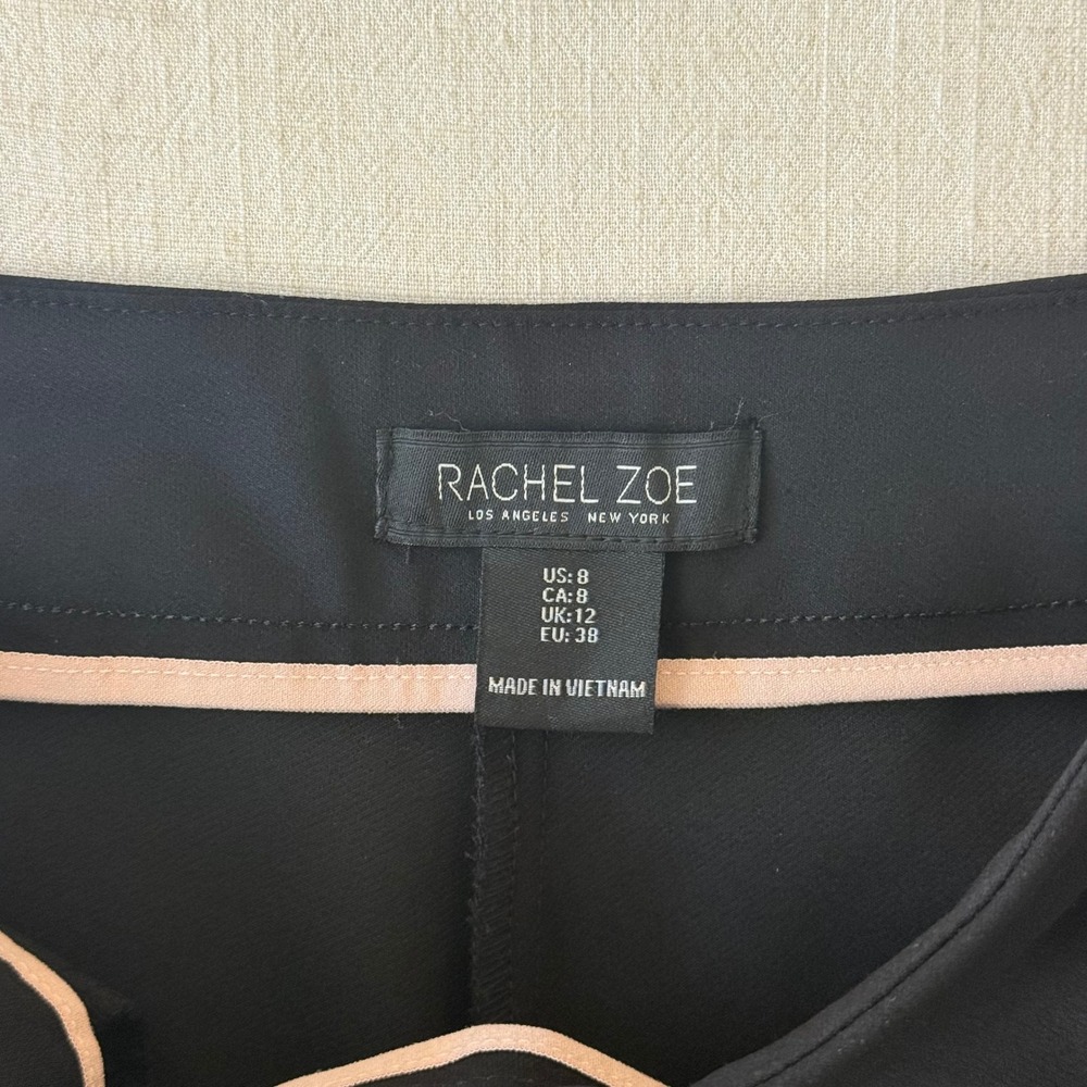 Rachel Zoe Sailor Button Flare Leg Trousers Women Size 8 Black - Picture 5 of 9